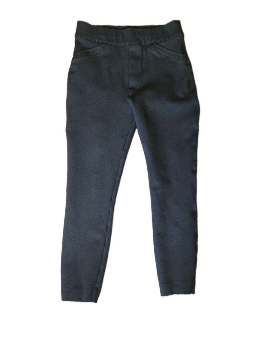 Spanx Elastic Waist Pull On Black Pants Sz S Ankle Business Casual Skinny
